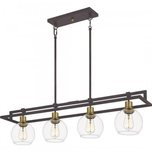 Quoizel DBS440OZ Dobbs Linear chandelier 4 light old bronze Island Light