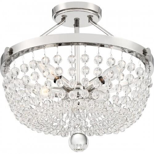 Quoizel TRA1716PK Teresa Semi-flush mount 4 light polished nickel Semi-Flush Mount