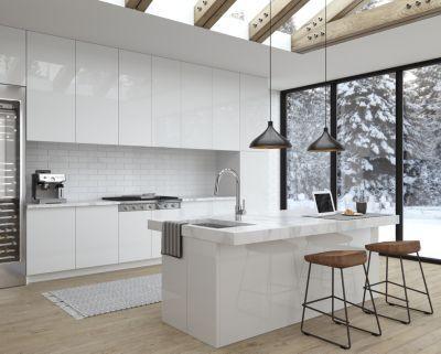 Polished Chrome Stellen Pull-down Kitchen Faucet With React TOUCH-F... LG529-ESAC