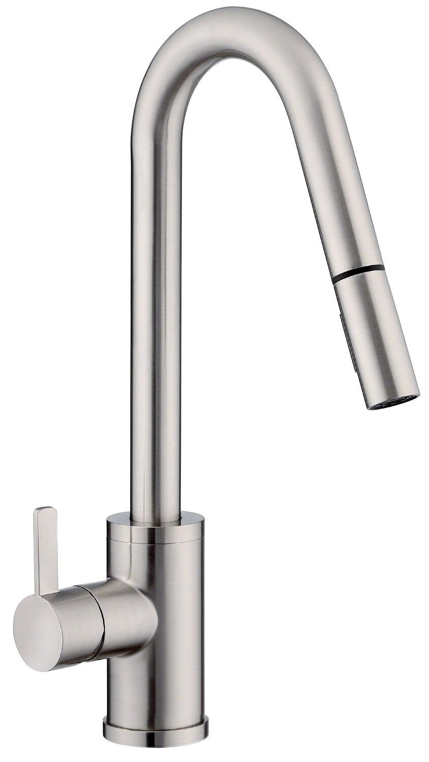 Gerber D457230BS Satin Black Amalfi Single Handle Pull-down Kitchen Faucet