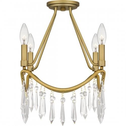 Quoizel AID1712AB Airedale Semi flush 4 lights aged brass Semi-Flush Mount