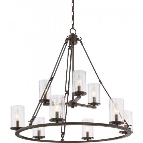 Quoizel BCN5009WT Buchanan Chandelier 9 light western bronze Chandelier
