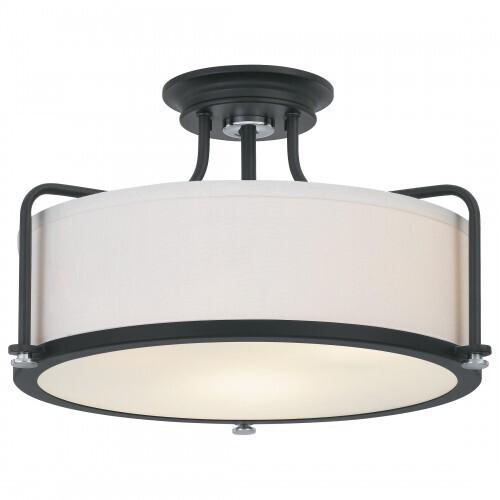 Quoizel QF1715EK Rigel Semi-flush mount 3 light earth black Semi-Flush Mount