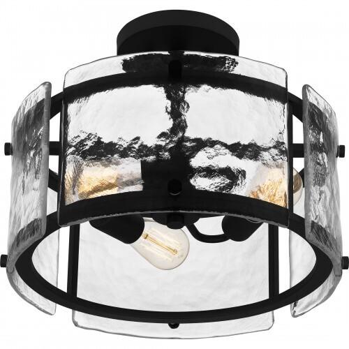 Quoizel FTS1716EK Fortress Semi-flush mount 3 light earth black Semi-Flush Mount