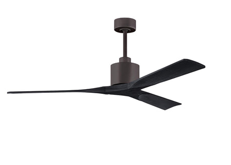 Matthews Fan NK-TB-BK-60 Nan 6-speed ceiling fan in Textured Bronze finish with 60” solid matte black wood blades