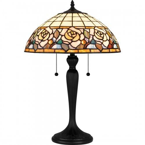 Quoizel TF6150MBK Tiffany Table lamp tiffany 2 lights matte black Table Lamp