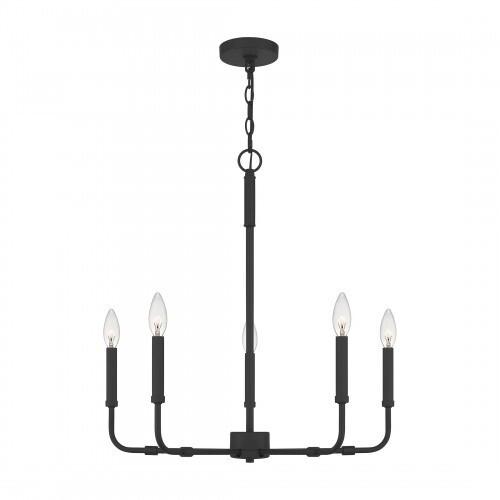 Quoizel ABR5024MBK Abner Chandelier 5 light matte black Chandelier