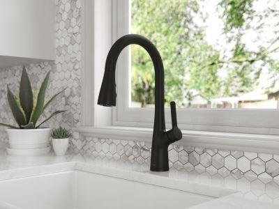 Pfister Matte Black Pull-down Kitchen Faucet LG529-NEB
