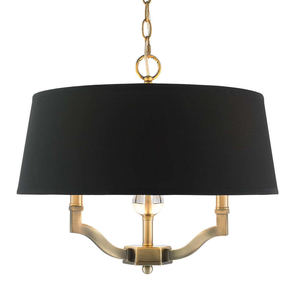 Waverly Semi-Flush (Convertible) in Aged Brass with Silken Parchment Shade