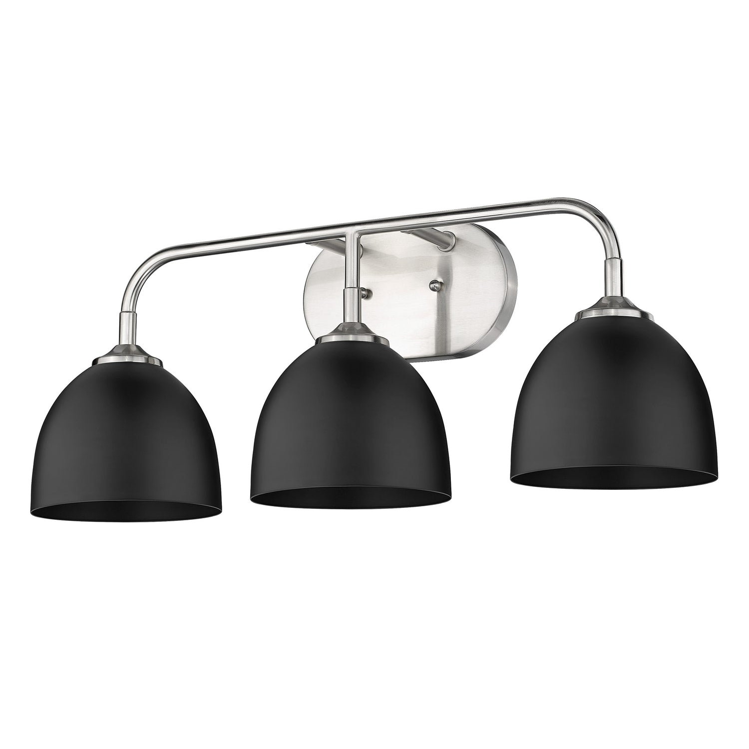 Zoey 3-Light Bath Vanity in Pewter with Matte Black Shade