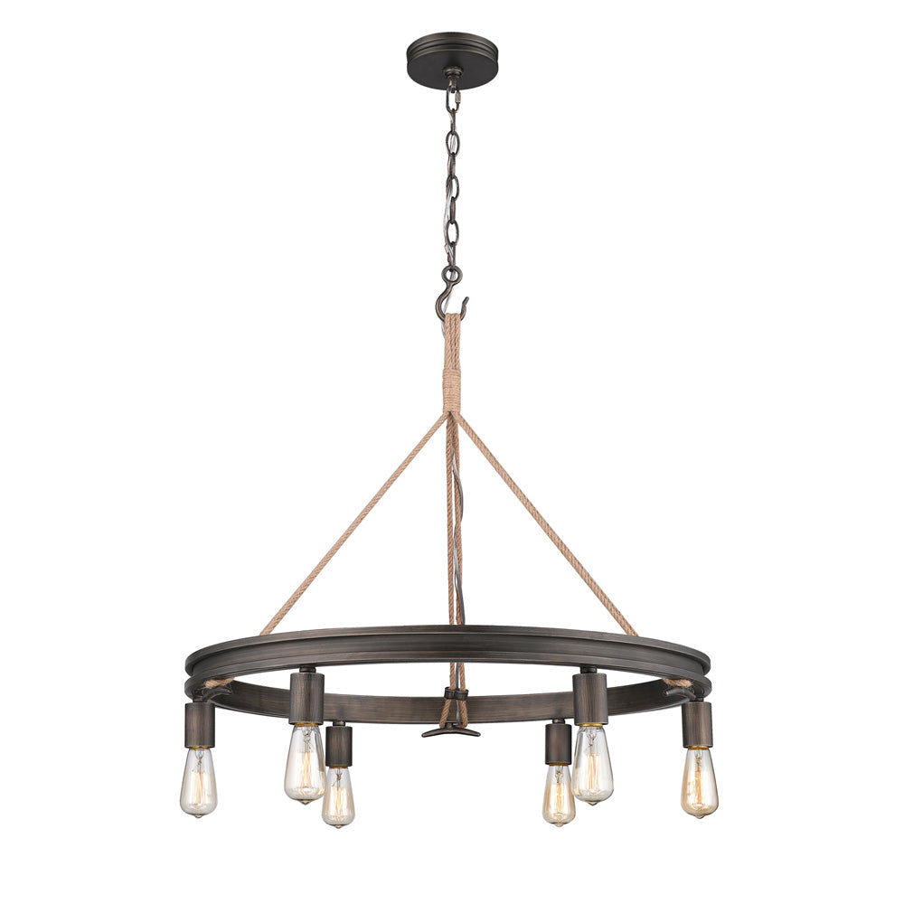 Chatham 6 Light Chandelier in Gunmetal Bronze