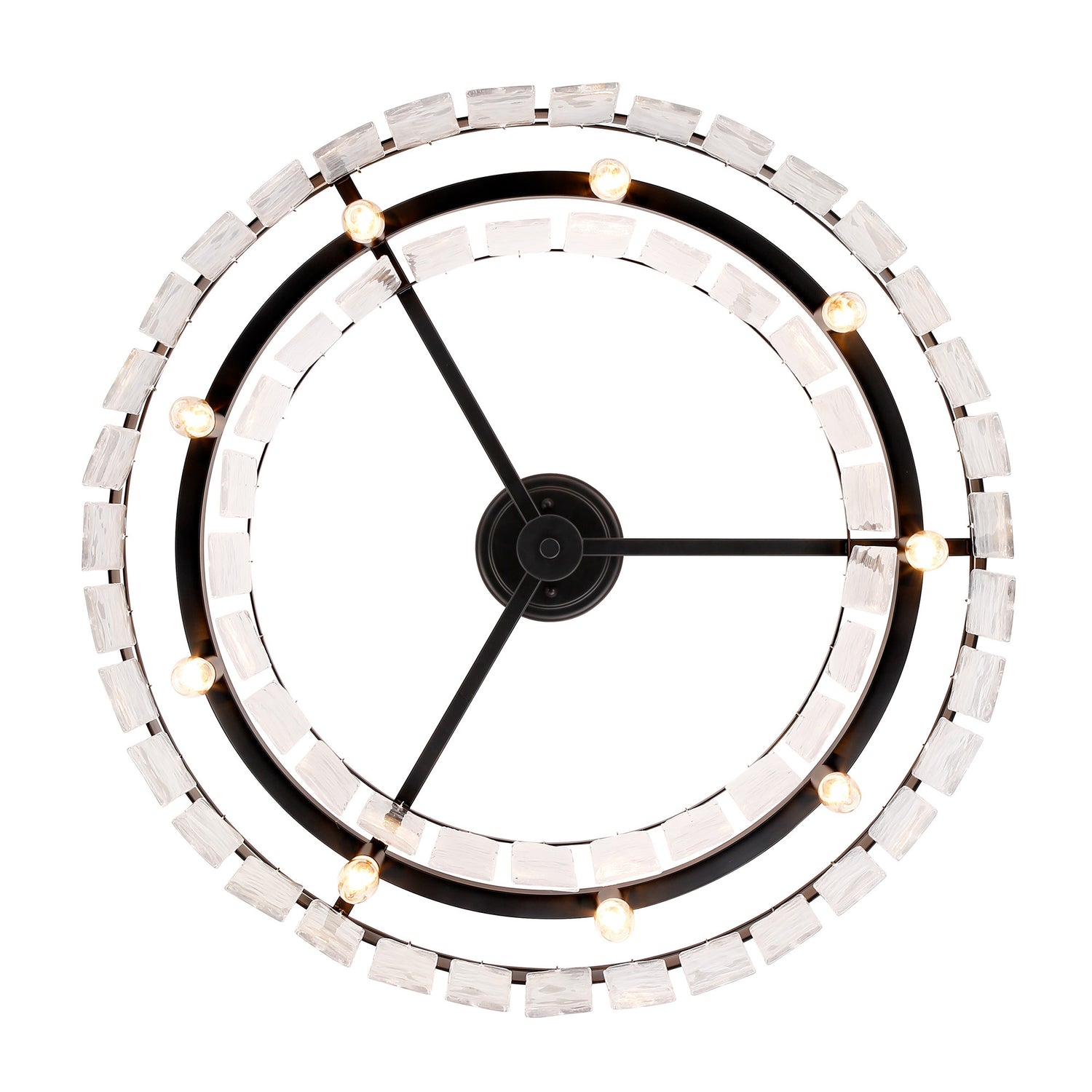 Ciara BLK Matte Black 9 Light Semi-Flush