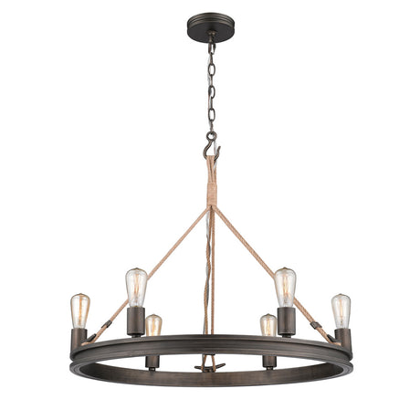 Chatham 6 Light Chandelier in Gunmetal Bronze
