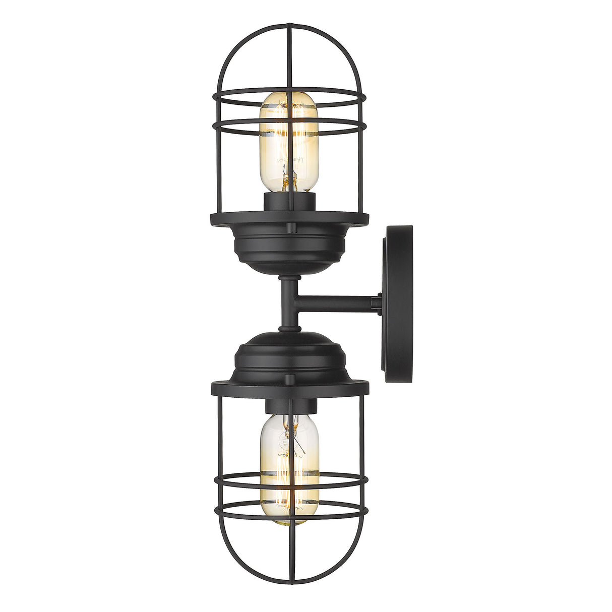 Seaport 2-Light Wall Sconce in Matte Black
