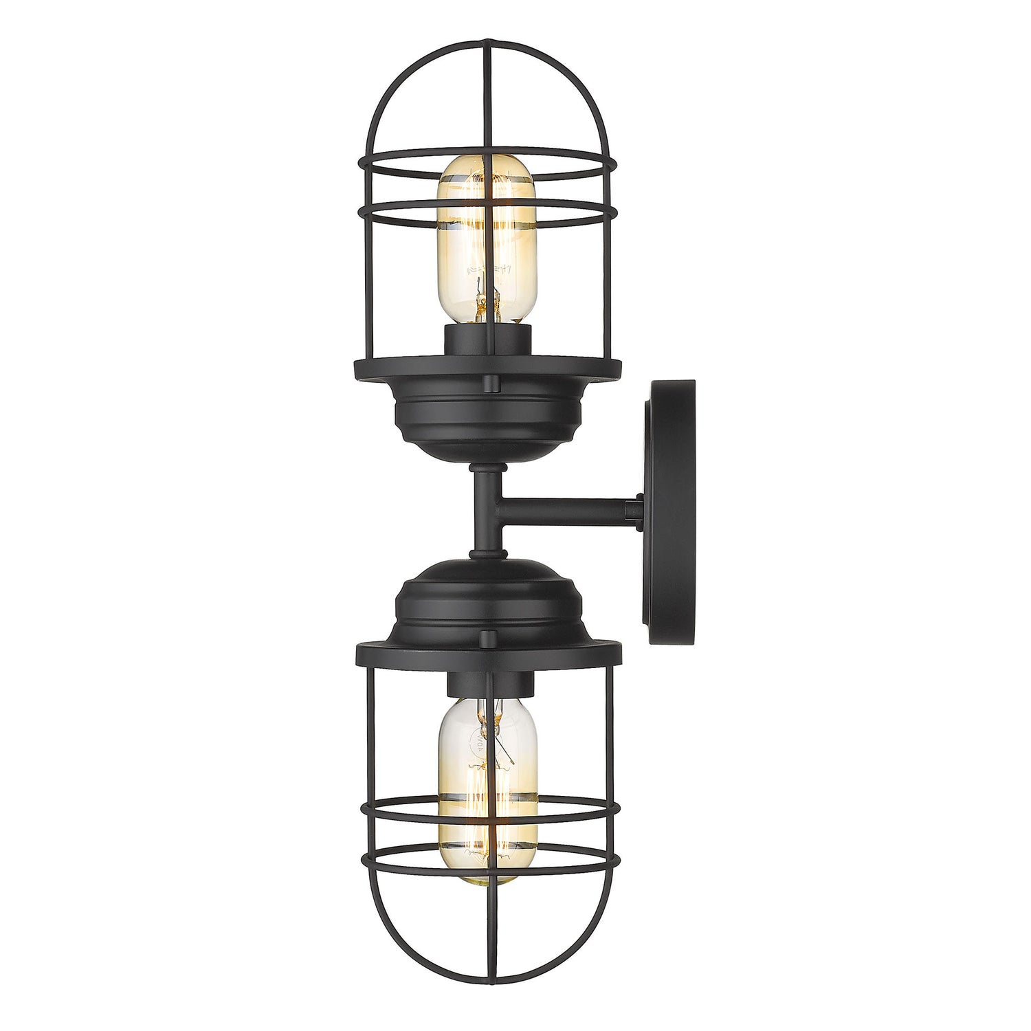 Seaport 2-Light Wall Sconce in Matte Black