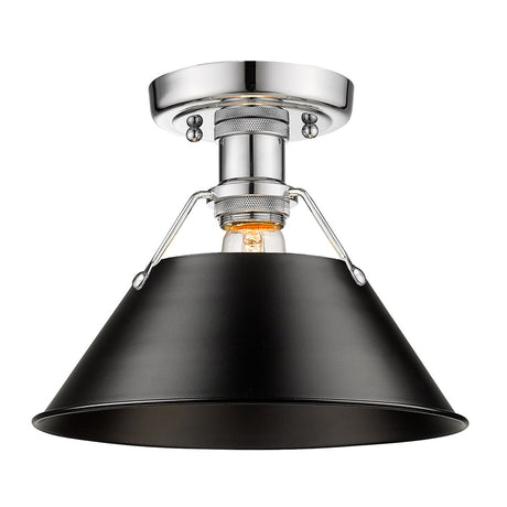 Orwell CH Flush Mount in Chrome with Matte Black Shade