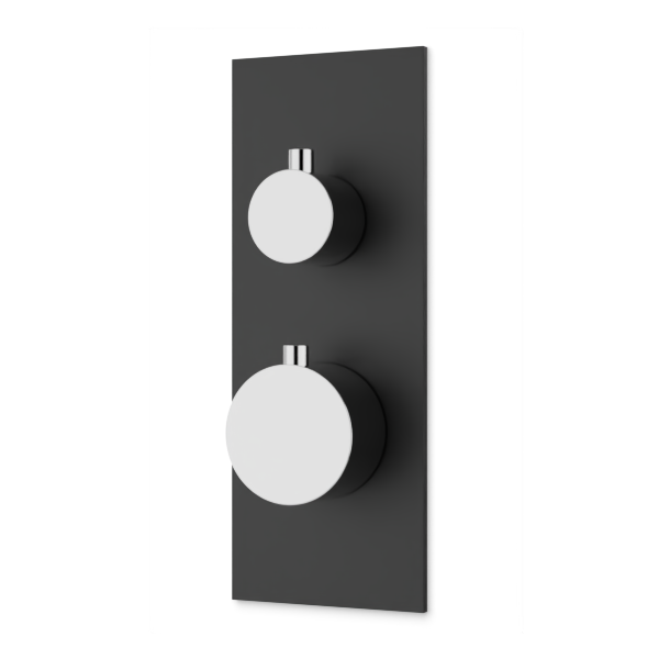 Artos Otella Thermostat with 3-Way Diverter & Off Position Linear Trim Kit Chrome / Matte Black – F903B-63TKCHB