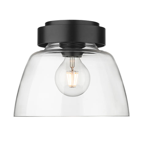 Remy Flush Mount - 10" in Matte Black with Clear Glass Shade