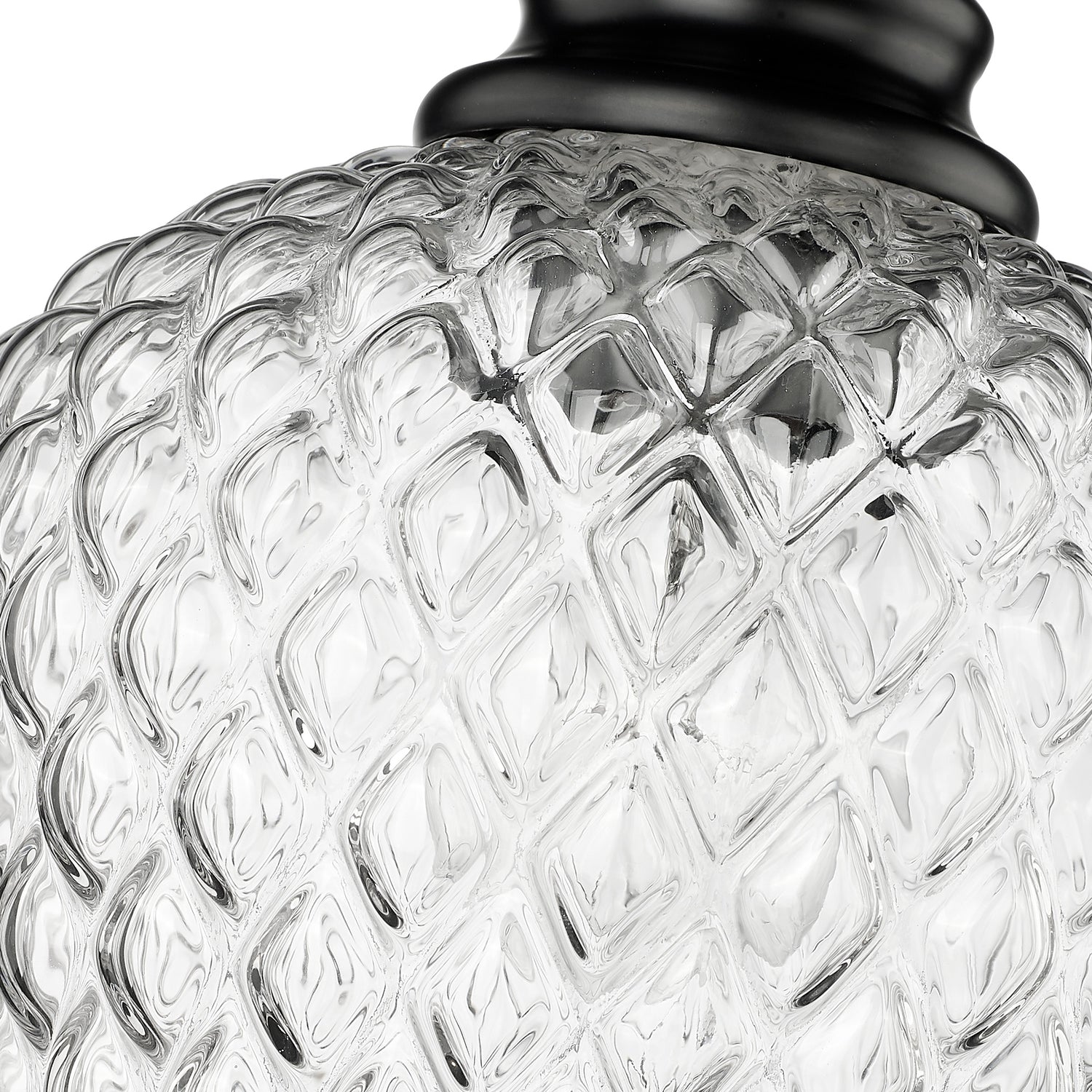 Adeline Semi-Flush in Matte Black with Clear Glass Shade