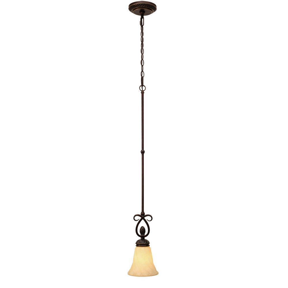 Torbellino Mini Pendant in Cordoban Bronze with Remolino Glass