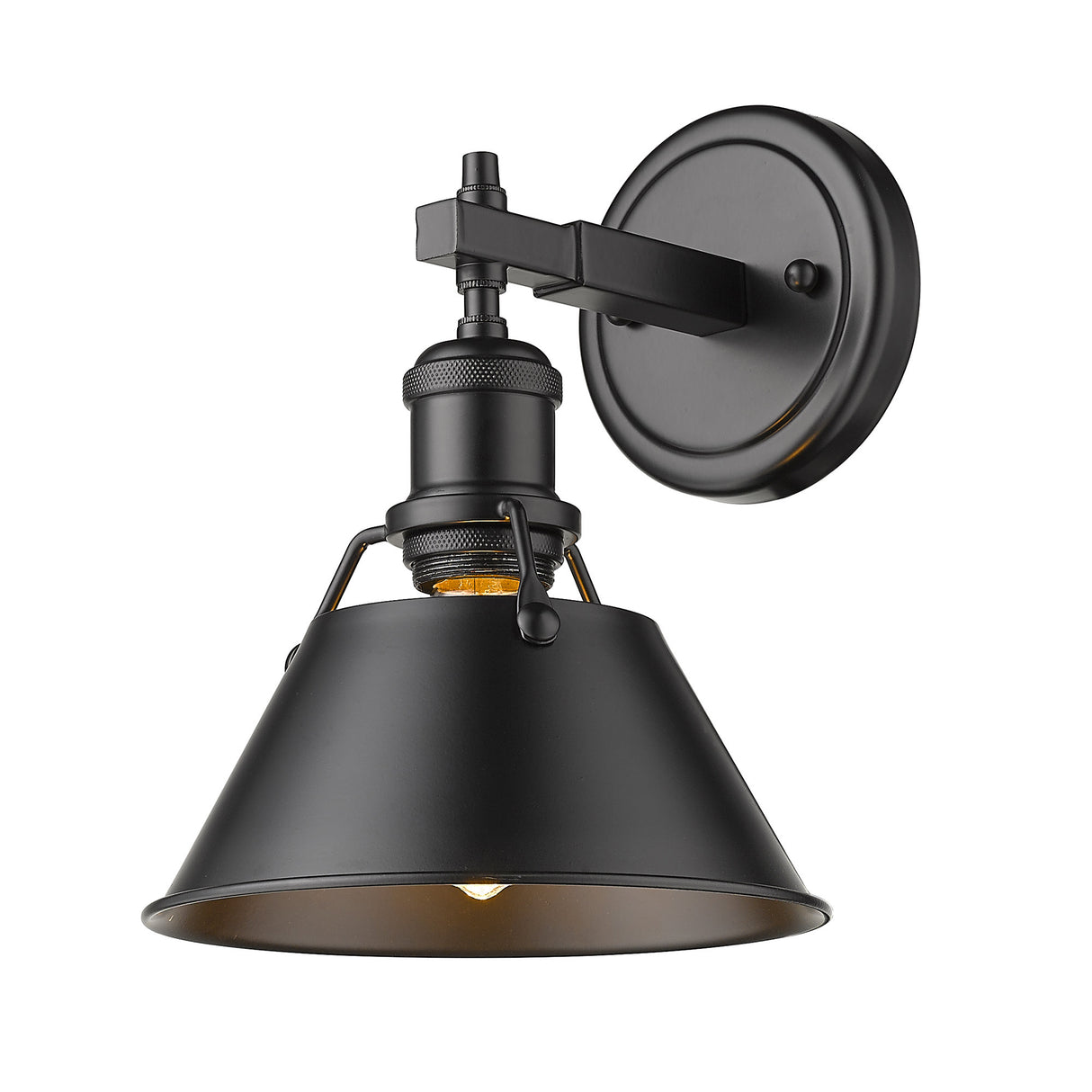 Orwell BLK 1 Light Bath Vanity in Matte Black with a Matte Black Shade