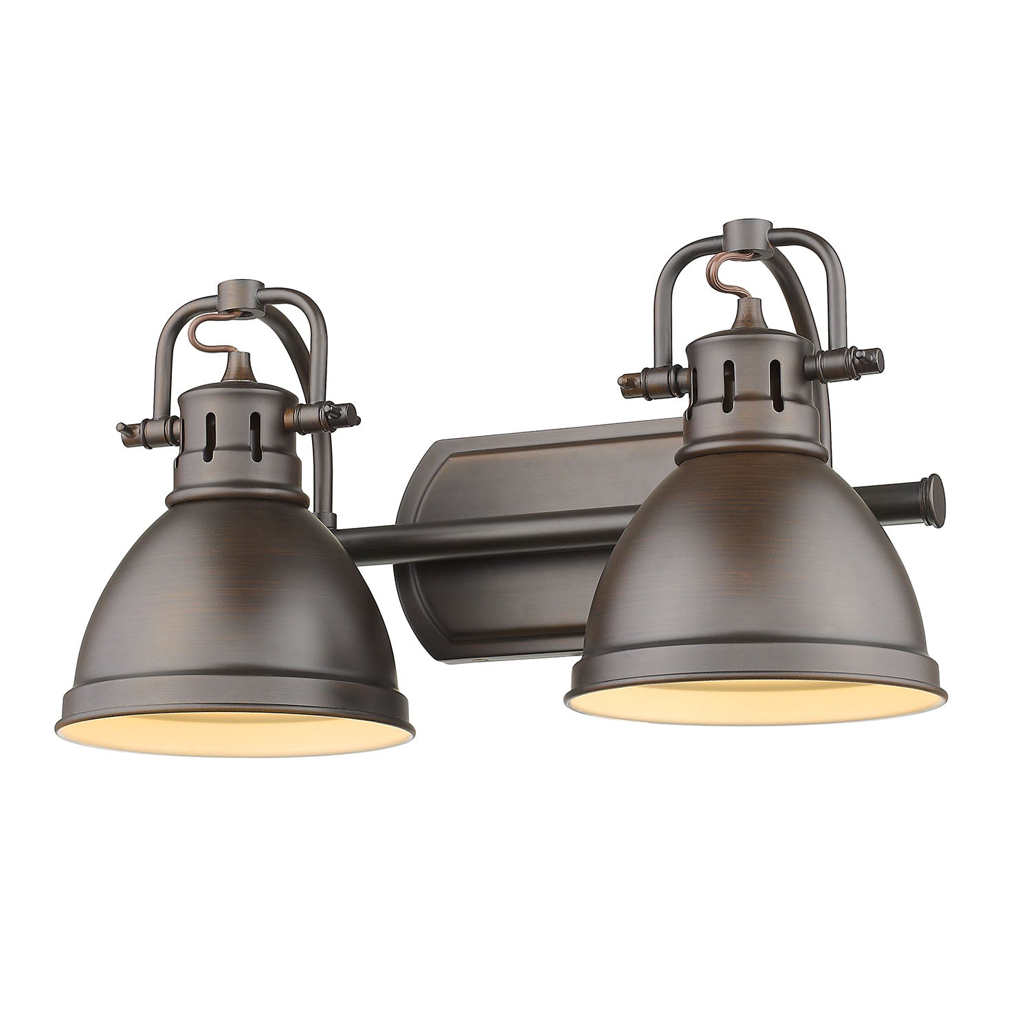 Duncan 2 Light Bath Vanity in Rubbed Bronze with Rubbed Bronze Shades