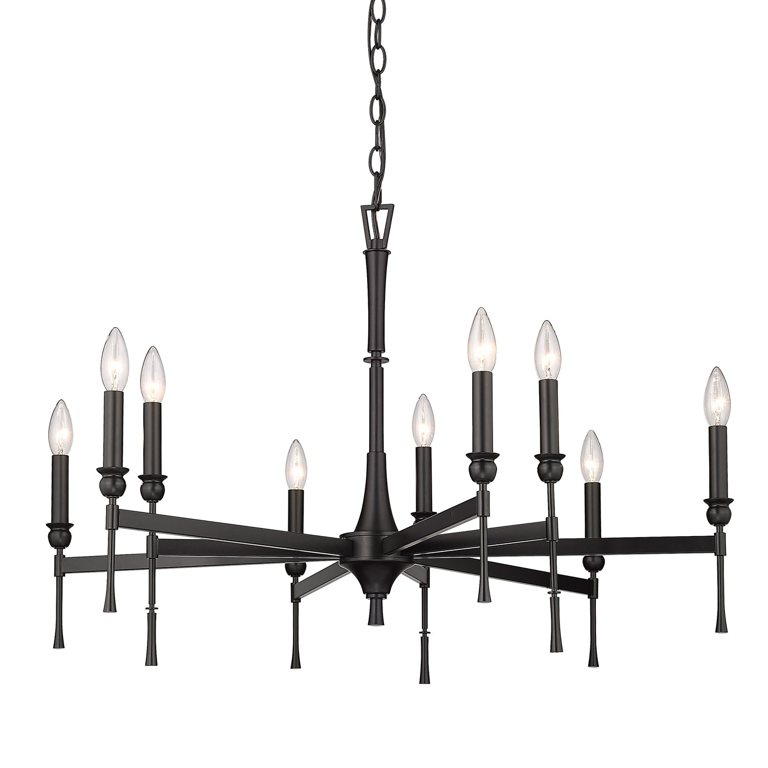 Landon 9 Light Chandelier in Matte Black