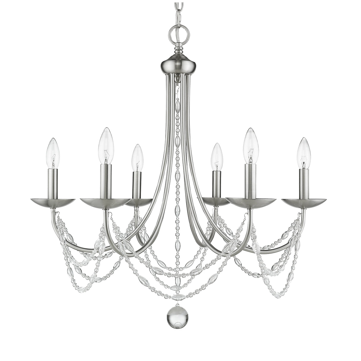 Mirabella 6 Light Chandelier in Pewter