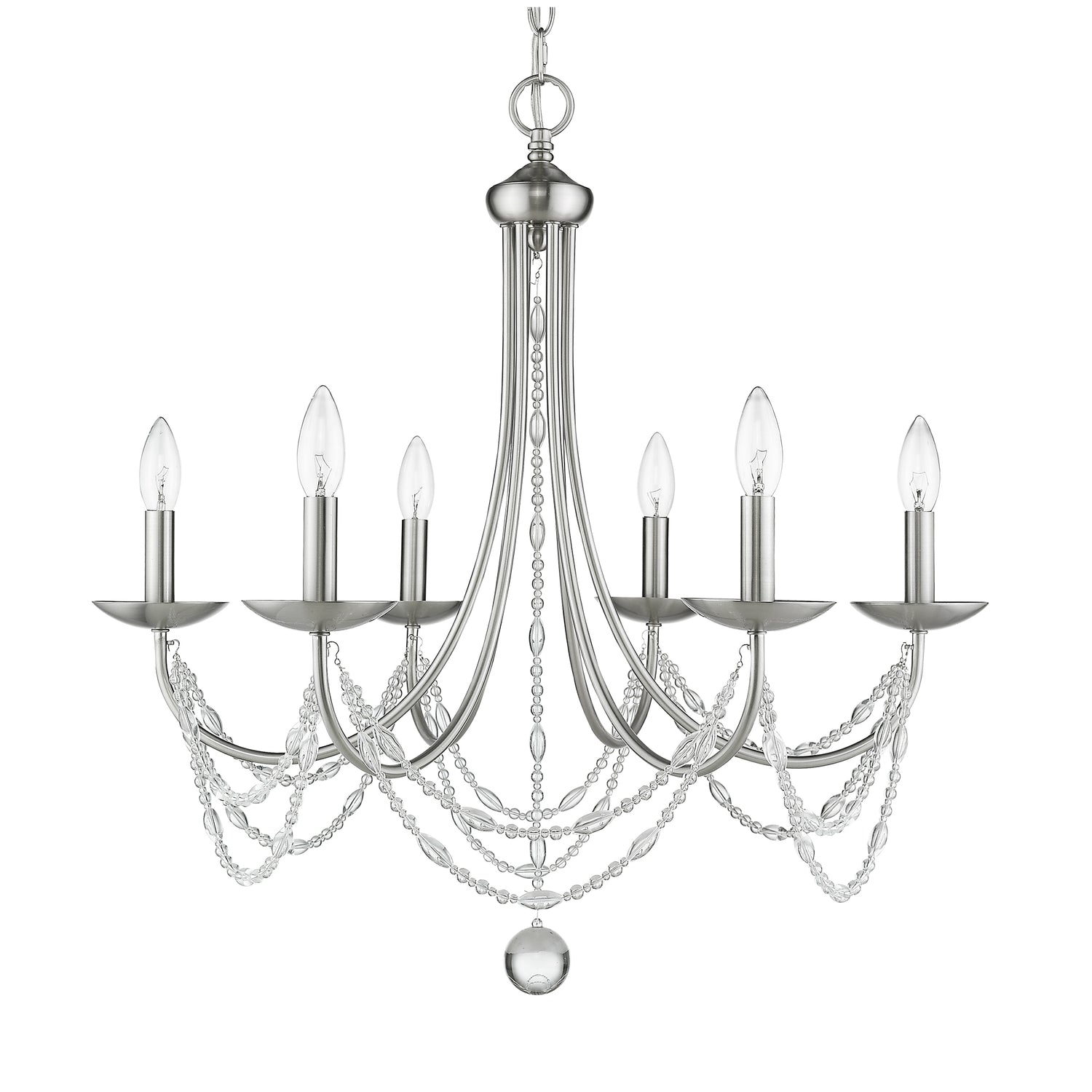 Mirabella 6 Light Chandelier in Pewter