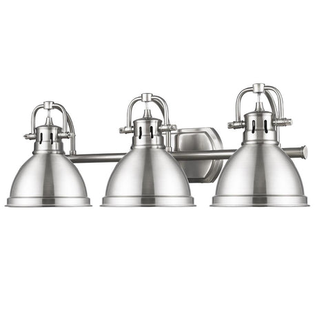 Duncan 3 Light Bath Vanity in Pewter with a Pewter Shade