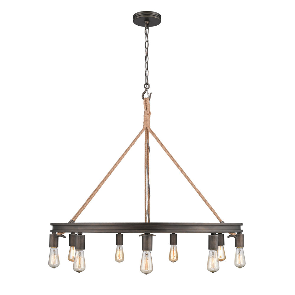 Chatham 9 Light Chandelier in Gunmetal Bronze
