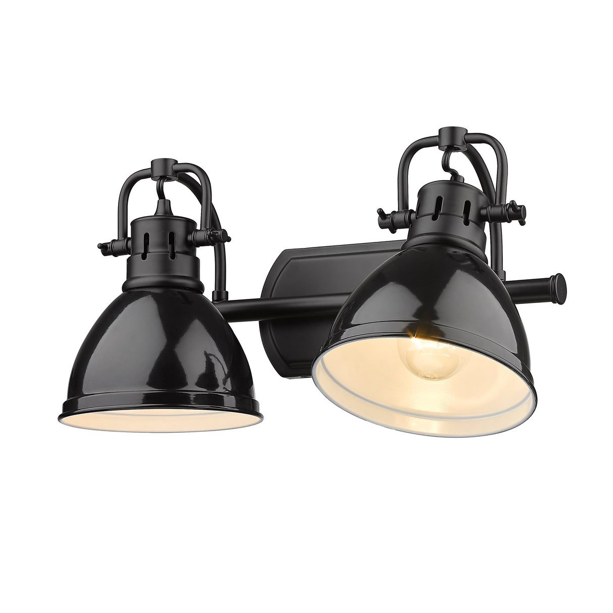 Duncan 2 Light Bath Vanity in Matte Black with Black Shades