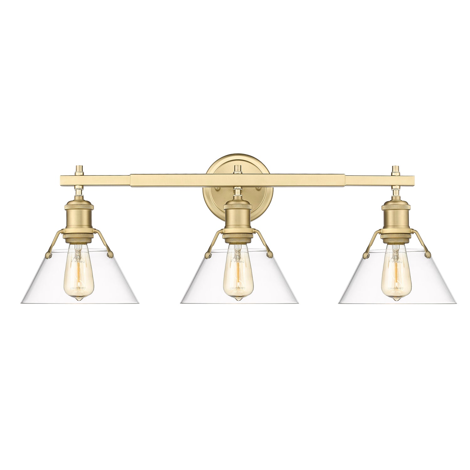 Orwell BCB 3 Light Bath Vanity in Brushed Champagne Bronze with Clear Glass Shades