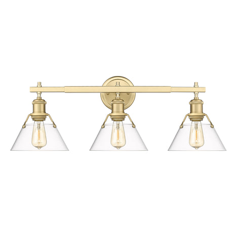 Orwell BCB 3 Light Bath Vanity in Brushed Champagne Bronze with Clear Glass Shades