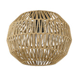 Florence Flush Mount in Matte Black and Natural Raphia Rope Shade