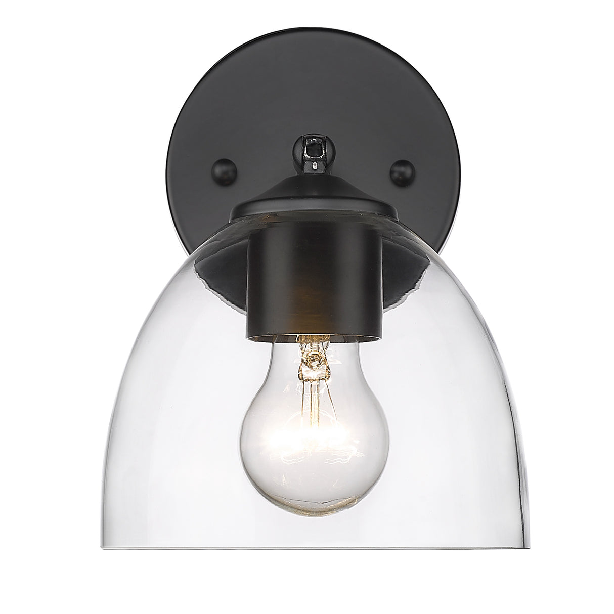 Roxie 1 Light Wall Sconce in Matte Black with Matte Black Accents and Clear Glass Shade