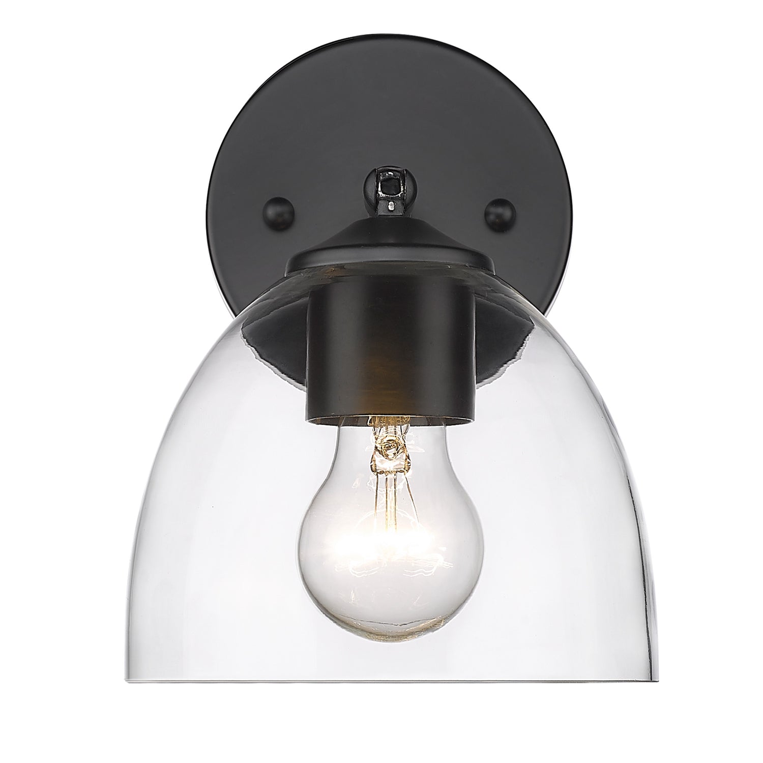 Roxie 1 Light Wall Sconce in Matte Black with Matte Black Accents and Clear Glass Shade