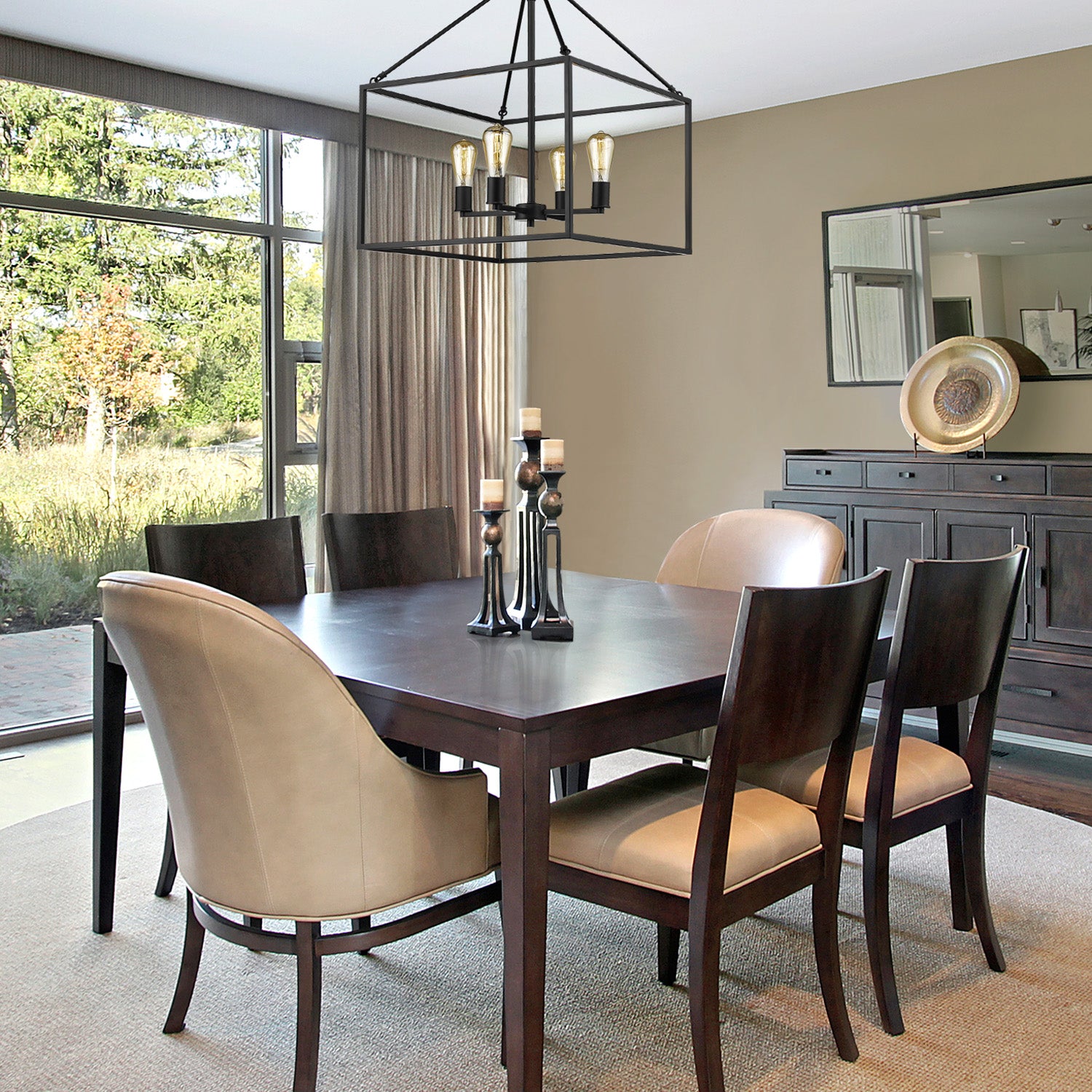 Wesson 4-light chandelier in Black