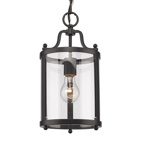 Payton Mini Pendant in Matte Black with Clear Glass