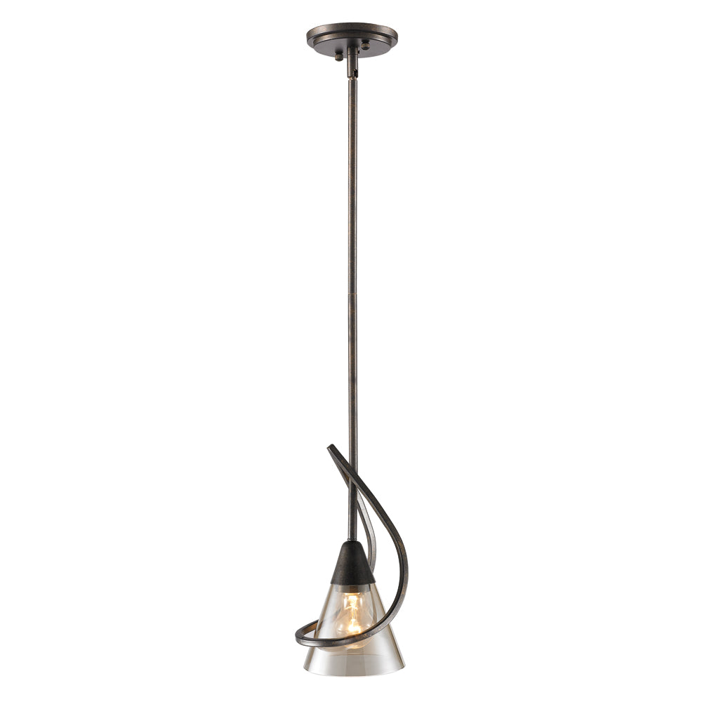Olympia Mini Pendant in Burnt Sienna with Baltic Amber Glass