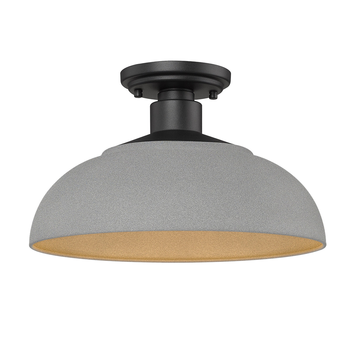 Levitt Natural Black Semi-Flush - Outdoor