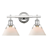Orwell CH 2 Light Bath Vanity in Chrome with Opal Glass Shade