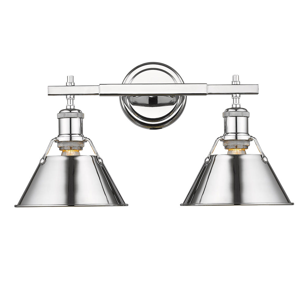 Orwell CH 2 Light Bath Vanity in Chrome with Chrome Shade