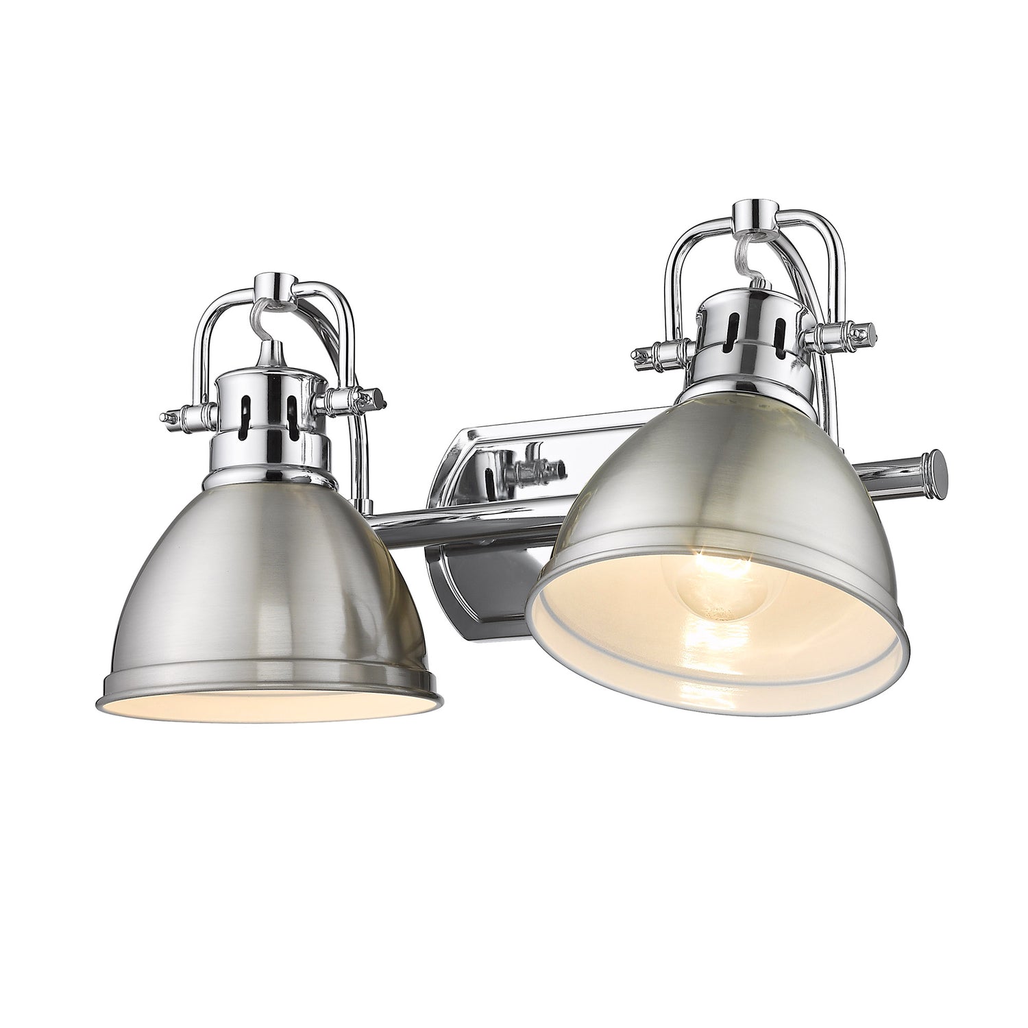 Duncan 2 Light Bath Vanity in Chrome with Pewter Shades
