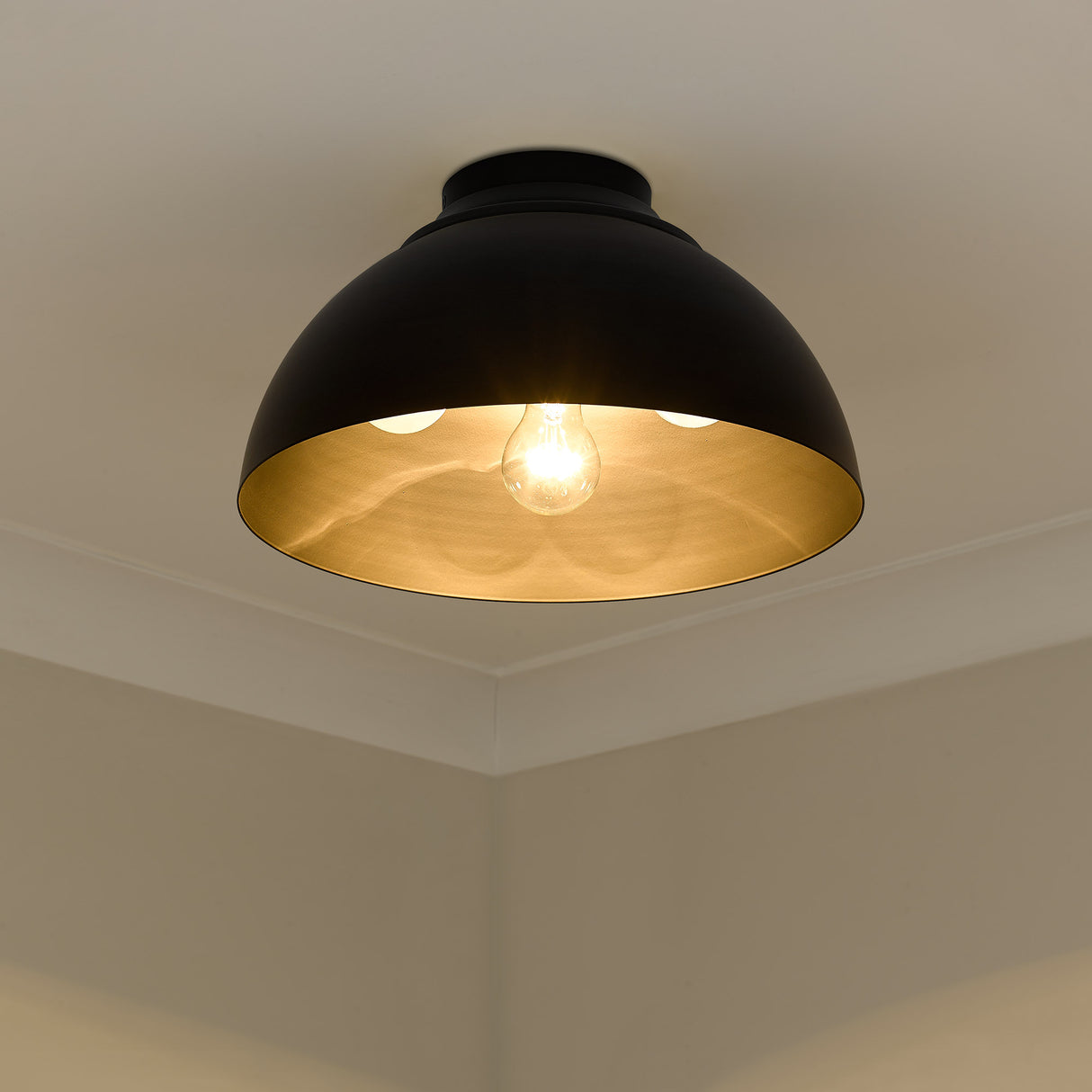 Zoey Flush Mount in Matte Black with Matte Black Shade