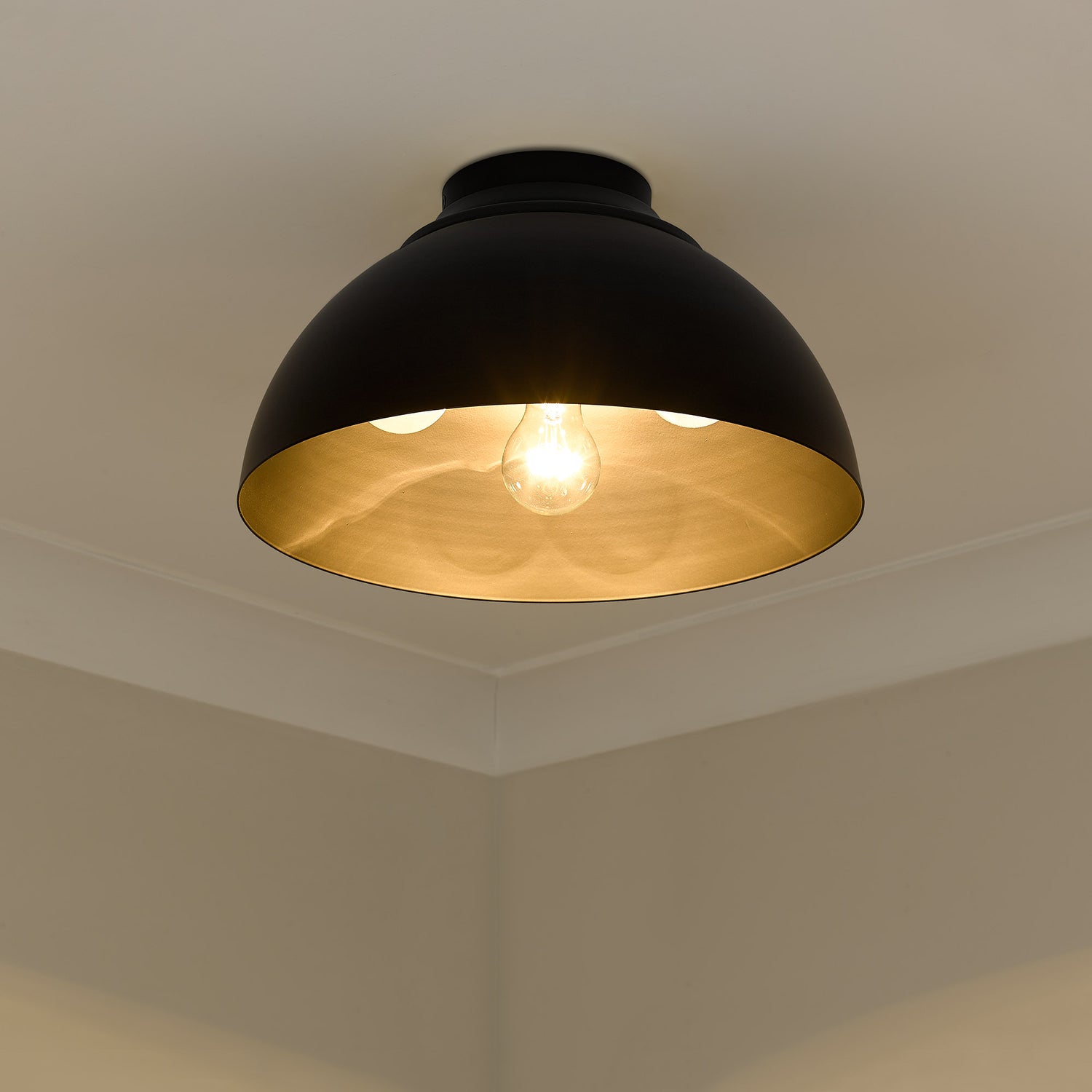 Zoey Flush Mount in Matte Black with Matte Black Shade