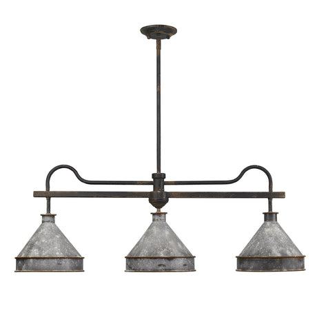 Jasper Linear Pendant in Antique Black Iron