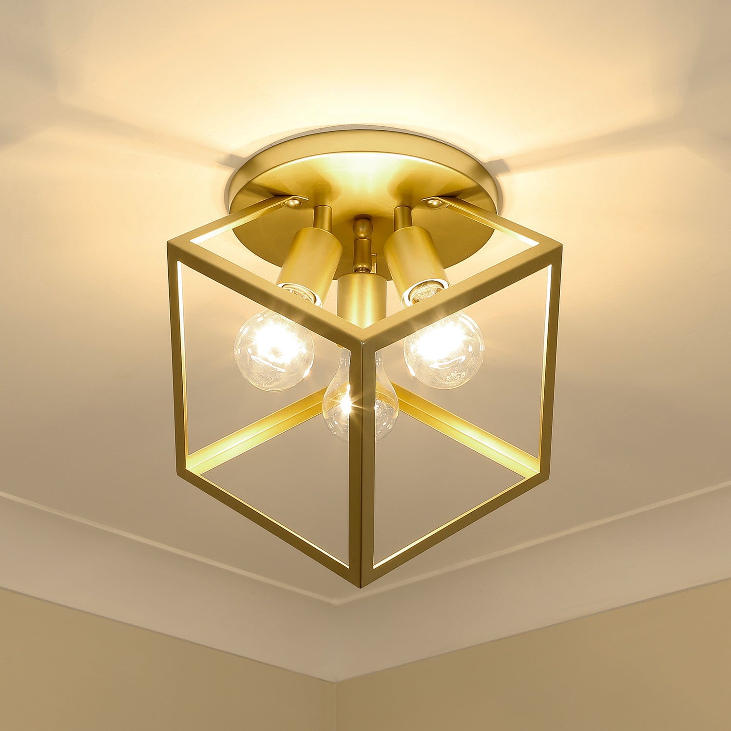 Cassio 3 Light Semi-Flush in Olympic Gold