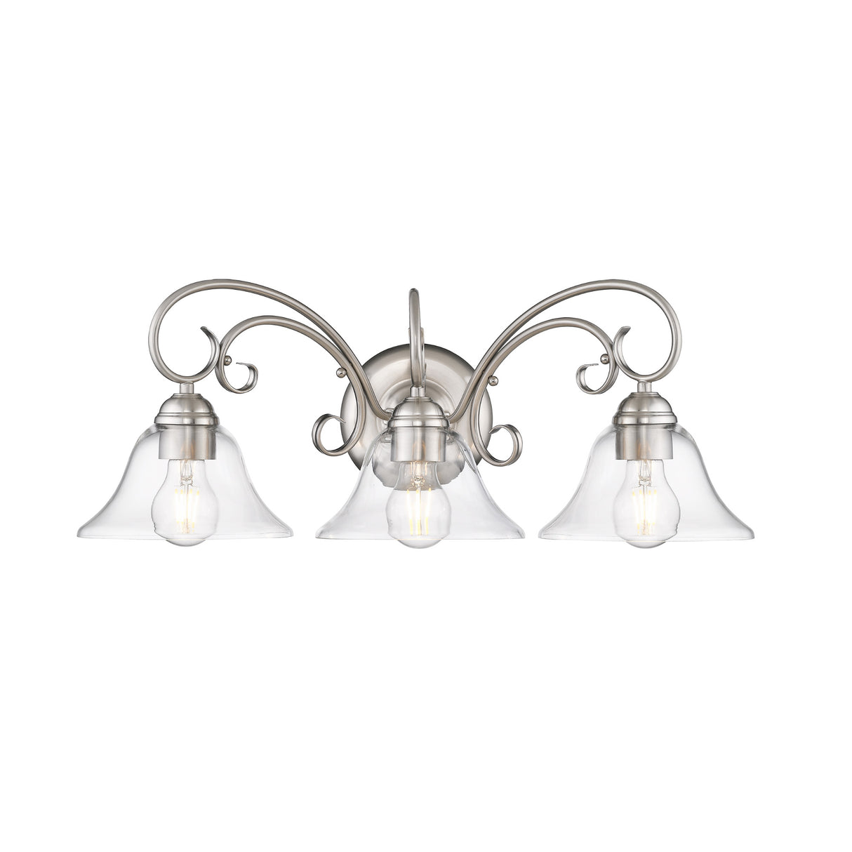 Homestead 3 Light Bath Vanity in Pewter with Clear Glass