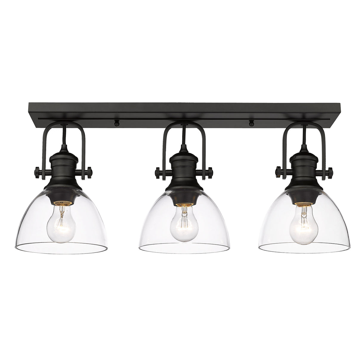 Hines 3-Light Bath Vanity in Matte Black with Clear Glass